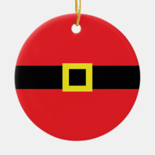 Santa Belly Belt Buckle Cute Fun Holiday Kerstmis Keramisch Ornament
