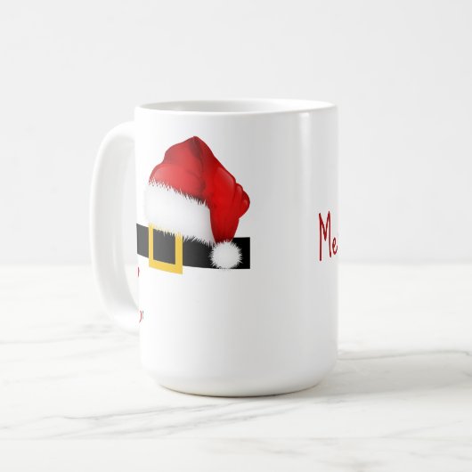Santa Belt Mug – Ho Ho Ho and Merry Christmas (Devant gauche)