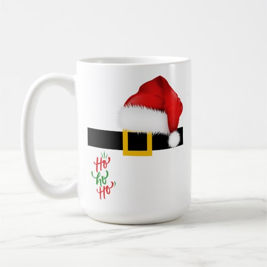 Santa Belt Mug – Ho Ho Ho and Merry Christmas (Gauche)