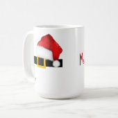 Santa Belt Mug – Ho Ho Ho and Merry Christmas Koffiemok (Voorkant links)