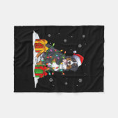 Santa bernese berg kerstboom lichten Kerstmis Fleece Deken (Voorkant (Horizontaal))