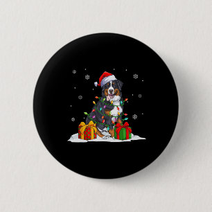 Santa bernese berg kerstboom lichten Kerstmis Ronde Button 5,7 Cm