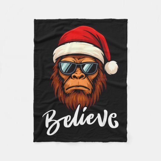 Santa Bigfoot Christmas Funny Sasquatch Believe Xm Fleece Deken (Voorkant)