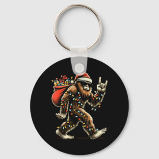 Santa Bigfoot Christmas Lights Funny Sasquatch Sleutelhanger