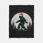 Santa Bigfoot Christmas Lights Rock Funny Sasquatc Fleece Deken (Voorkant)