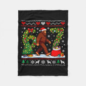 Santa Bigfoot Christmas Tree Funny Sasquatch 67 Fleece Deken (Voorkant)