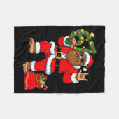 Santa Bigfoot Christmas Tree Sasquatch 67 Six Seve Fleece Deken (Voorkant (Horizontaal))