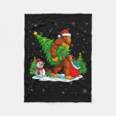 Santa Bigfoot Christmas Tree Xmas Lights Funny Sas Fleece Deken (Voorkant)