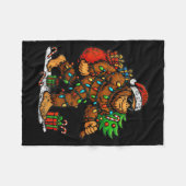 Santa Bigfoot Christmas Tree Xmas Lights Funny Sas Fleece Deken (Voorkant (Horizontaal))