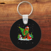Santa Bigfoot Christmas Tree Xmas Lights Funny Sas Sleutelhanger (Voorkant)