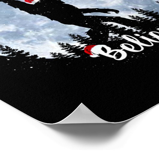 Santa bigfoot kerst rock roll sasquatch geloof poster (Hoek)