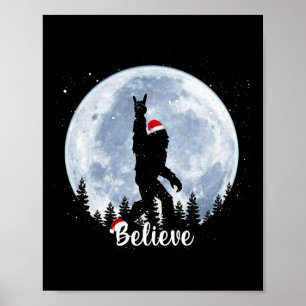 Santa bigfoot kerst rock roll sasquatch geloof poster