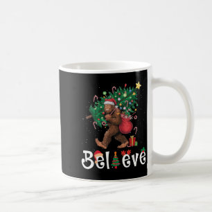 Santa Bigfoot Kerstboom Lichtjes Sasquatch Geloof Koffiemok