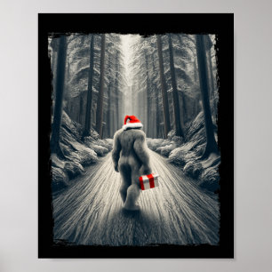 Santa Bigfoot Kerstmis Sasquatch geloof Poster