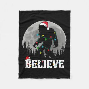 Santa Bigfoot Kerstverlichting Grappig Sasquatch B Fleece Deken