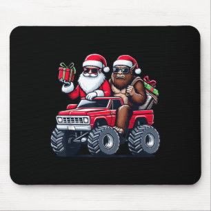 Santa Bigfoot Riding Monster Truck Kerstmis Peuter Muismat