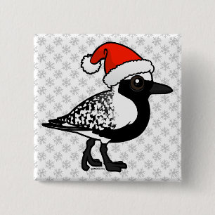 Santa Black-bellied Plover Vierkante Button 5,1 Cm