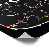 Santa Black Cat Tangled Up In Christmas Cat Lover Poster (Hoek)