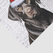 Santa Black Lab Hond Feestelijke Kerstvakantie Tissuepapier (Detail)