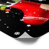 Santa Black Toy Odle In Christmas Sock Pajama Poster (Hoek)