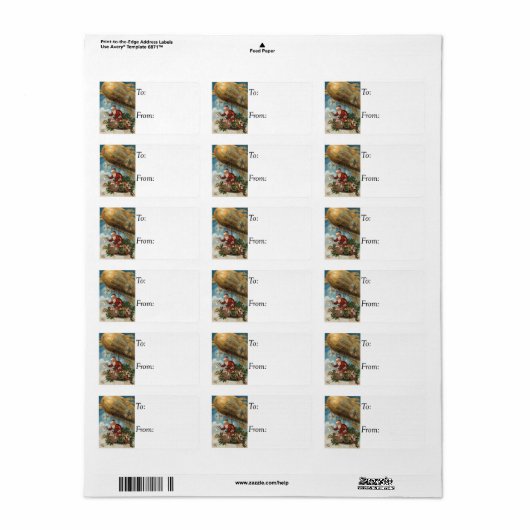 Santa Blimp  Gift Label (Full Sheet)