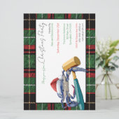 Santa Blue Crab met Mallet Kerstfeest Custom Kaart (Staand voorkant)