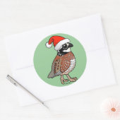 Santa Bobwhite Ronde Sticker (Envelop)
