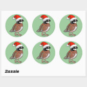 Santa Bobwhite Ronde Sticker (Vel)