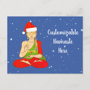Santa Boeddha Namaste Aanpasbaar Feestdagenkaart