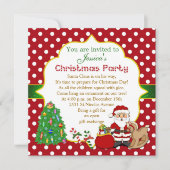 Santa, boom, kinderen kerstfeest met rotsen kaart (Voorkant)