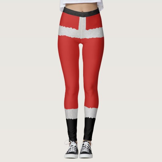 Santa Boots Mrs Claus Kerstfeestdag Leggings (Voorkant)