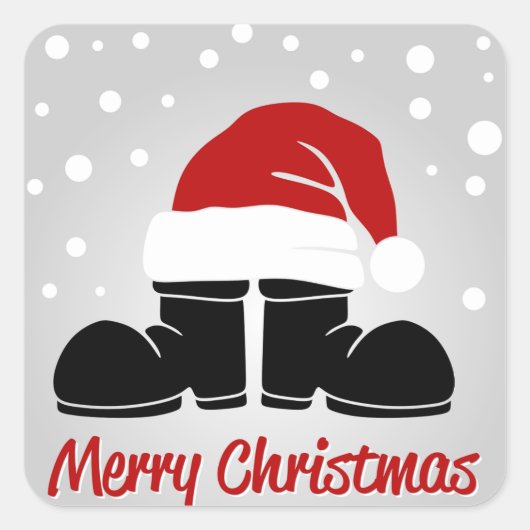Santa Boots Vierkante Sticker (Voorkant)