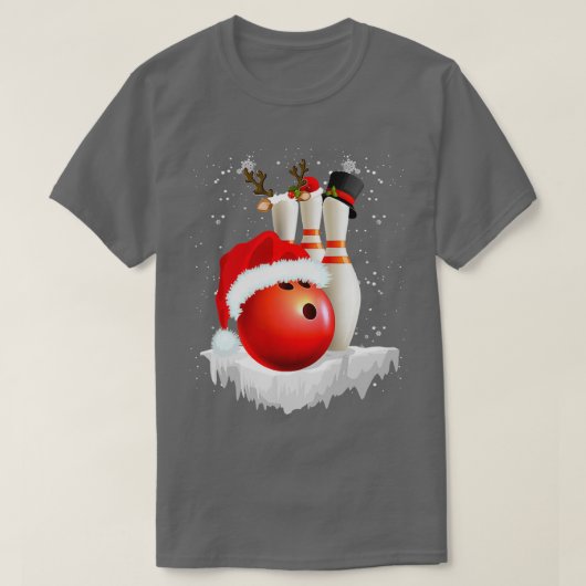 Santa Bowling Set Funny Bowling Lover T T-shirt (Design voorkant)
