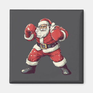 Santa Boxing Lover Funny Mma Muay Thai Boxer Chris Magneet