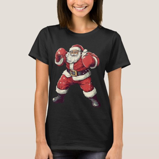 Santa Boxing Lover Funny Mma Muay Thai Boxer Chris T-shirt (Voorkant)