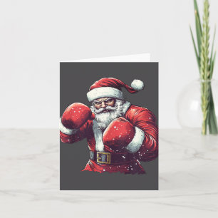 Santa Boxing Lover Mma Muay Thai Boxer Christmas X Kaart
