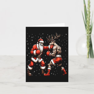Santa Boxing Rendier Kersttrui Kaart