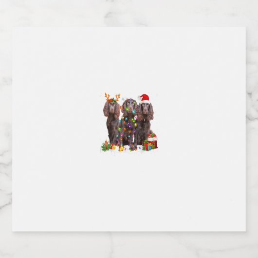 Santa Boykin Spaniel Dog Goraalriffer Christm Sparkling Wijnetiket (Enkel label)