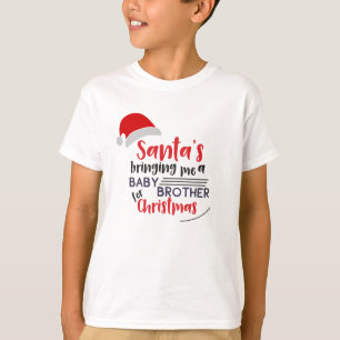 Santa Bring Baby Brother   Kleine kinderen T-shirt