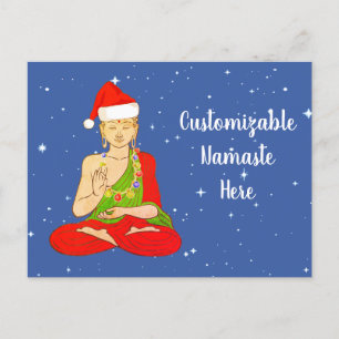 Santa Buddha Namaste  Feestdagenkaart
