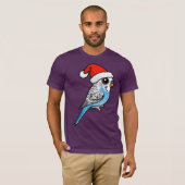 Santa Budgie Blue T-shirt (Voorkant volledig)