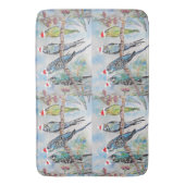 Santa Budgie Budgies Floral Pattern Tissue Paper Badmat (Voorkant Verticaal)