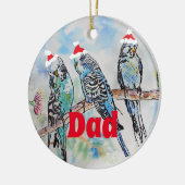 Santa Budgie Parrot Budgies vader Ornament (Links)