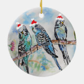 Santa Budgie Parrot Budgies vader Ornament (Achterkant)
