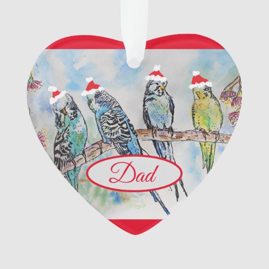 Santa Budgies Budgie-kerstpap Decoratie (voorkant)