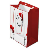 Santa Bunny Medium Gift Bag Medium Cadeauzakje (Voorkant Gekanteld)