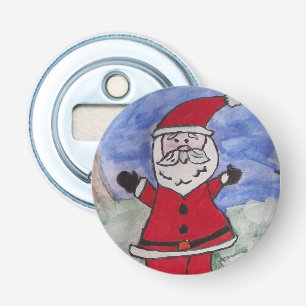 Santa Button Bottle Opener