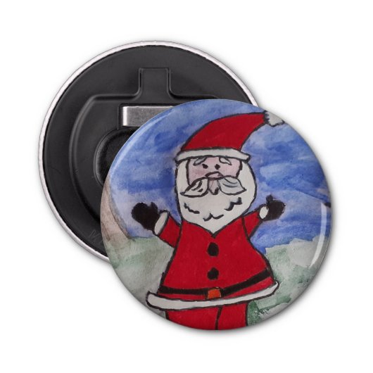 Santa Button Bottle Opener (Voorkant)