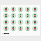 Santa Cactus Holiday Kerstmis Ronde Sticker (Vel)
