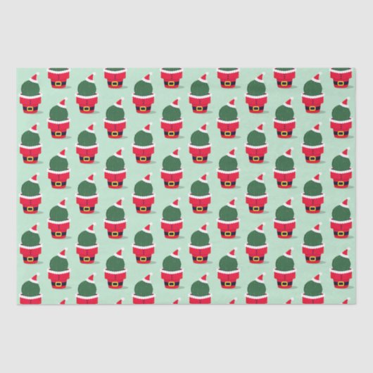 Santa Cactus Holiday Kerstmis Tissuepapier (Voorkant)